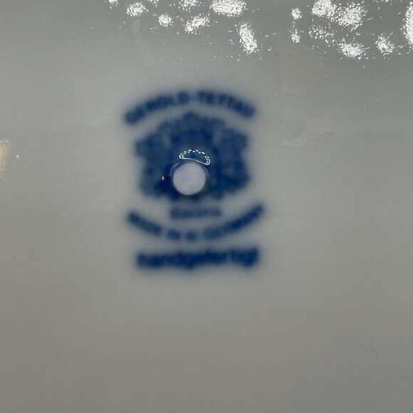 Vintage Gerold Porzellan Tettau W. Germany Blue Onion Square Serving Bowl - Picture 7 of 8